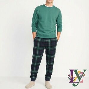 NWT Old Navy Green Tartan Plaid Pajama Pants XS Lounge PJ Jogger Flannel Cozy